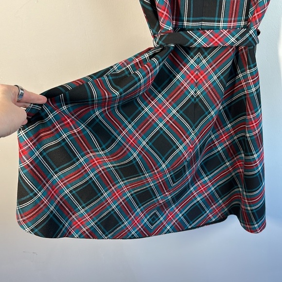 NWT Draper James Georgia Tartan Plaid Love Circle Waist Tree Dress Size 14 - Picture 15 of 16